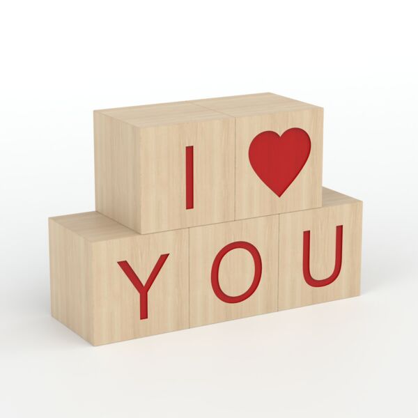 San Valentine´s Wooden Cubes
