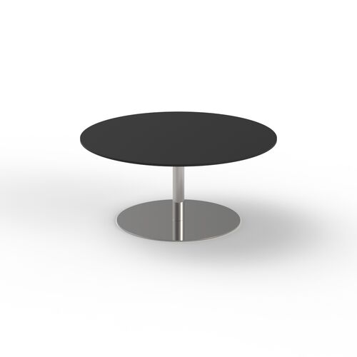 Low Round Black Top Metal Stand Table 03 3D Model