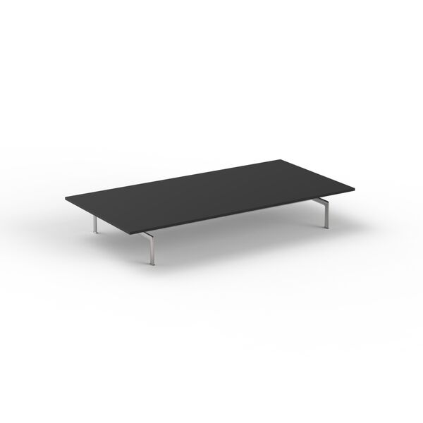 Table Low Rectangular Black Top Metal Stand_08