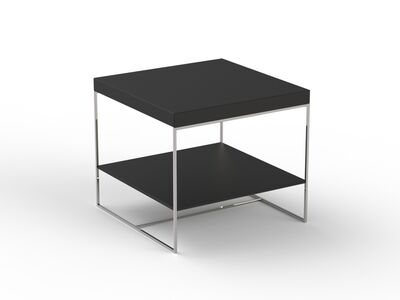 Low Squared Black Metal Table 01 3D Model