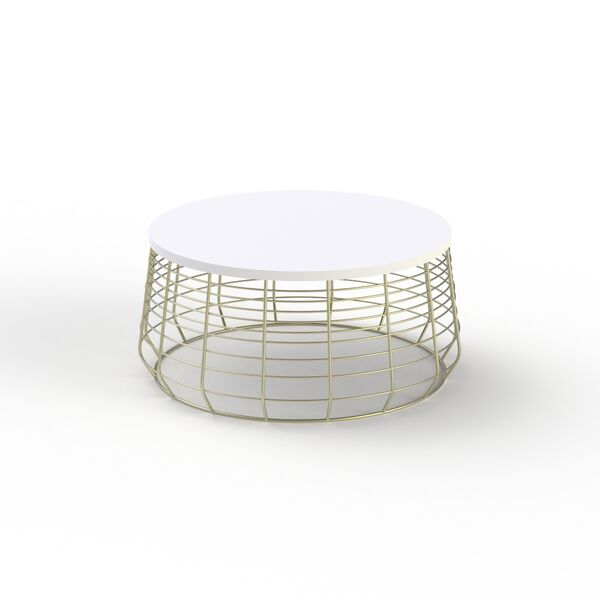 Table Low Round White Top Metal Frame Stand_04
