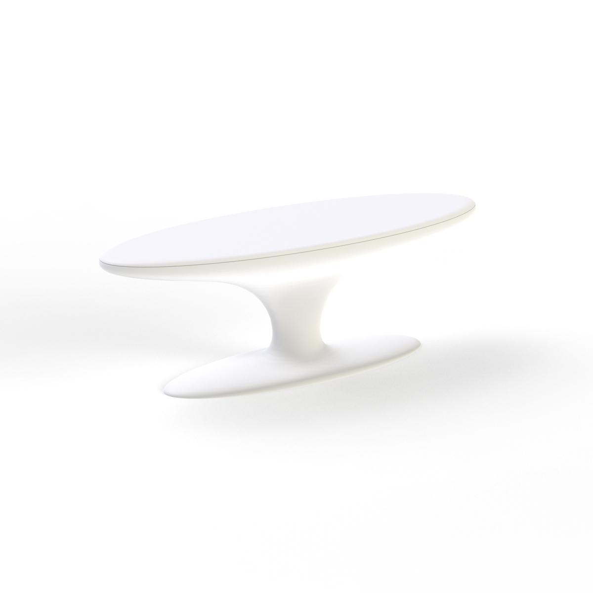 Oval White Plastic Table 01 3D Model