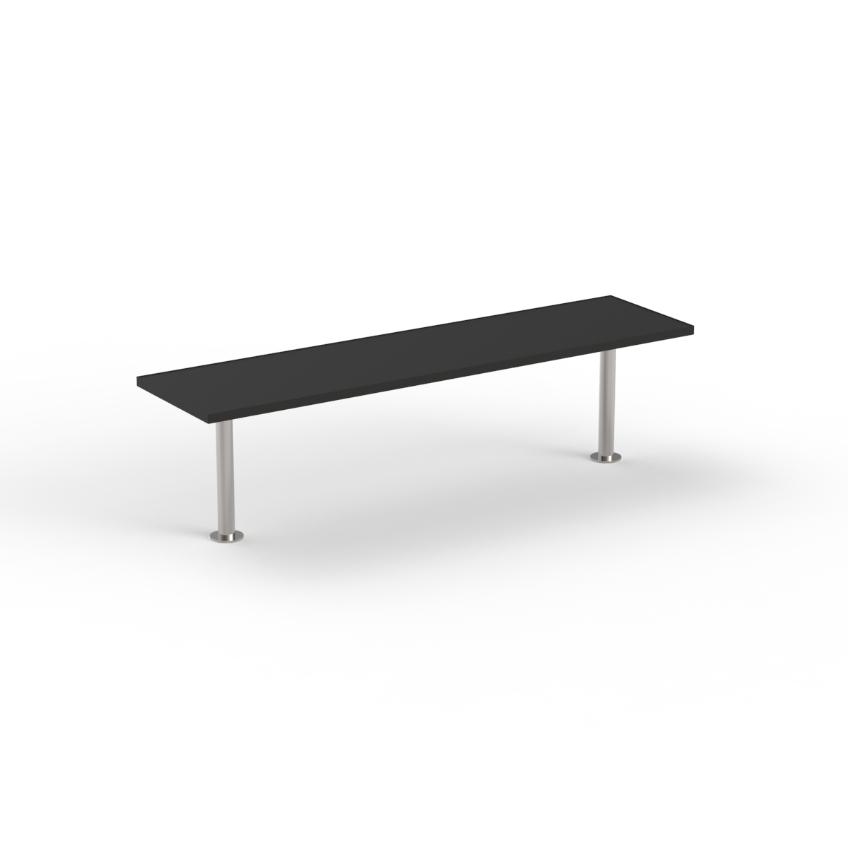 Rectangular Black Top Metal Stand Table 08 3D Model