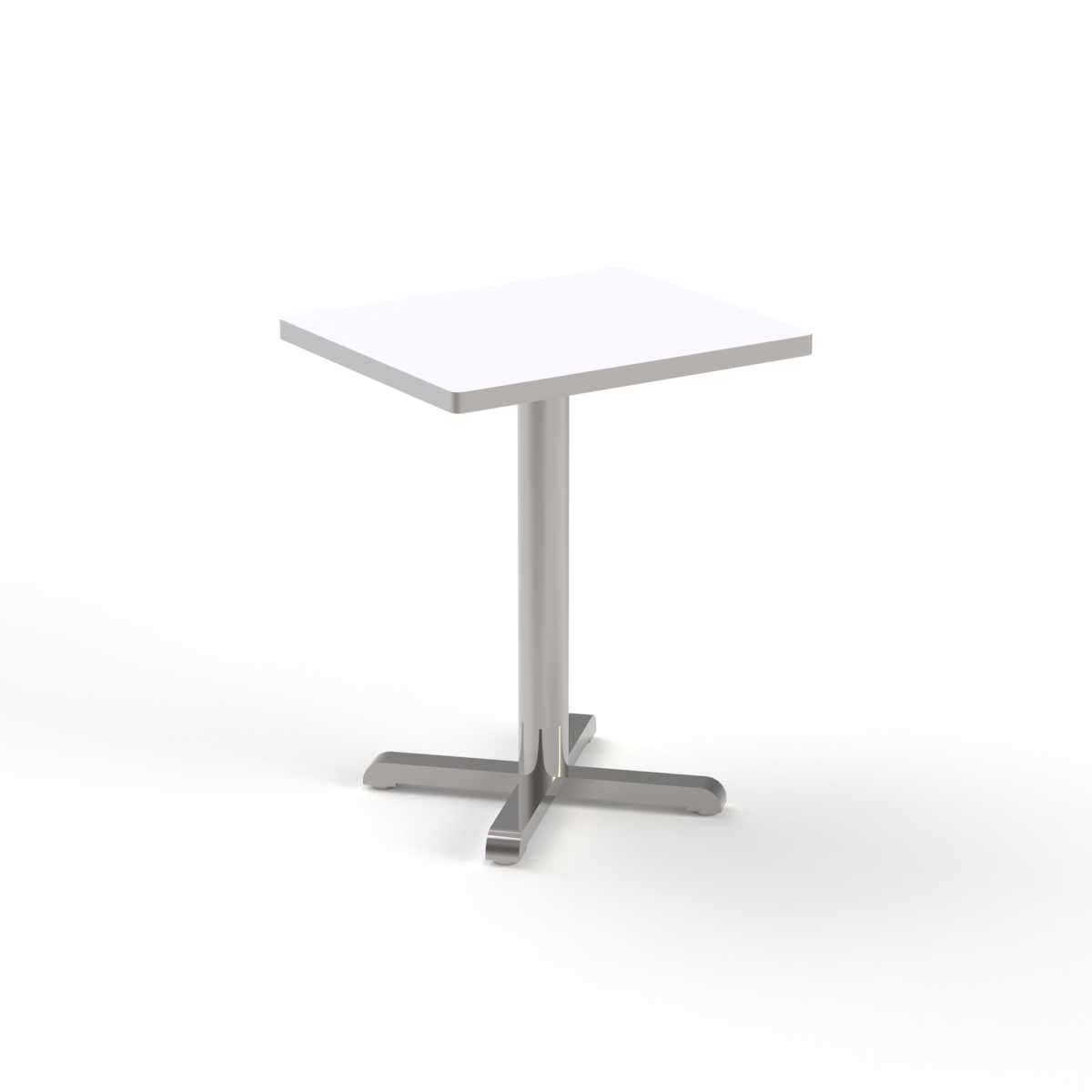 Rectangular White Top Metal Leg Table 01 3D Model
