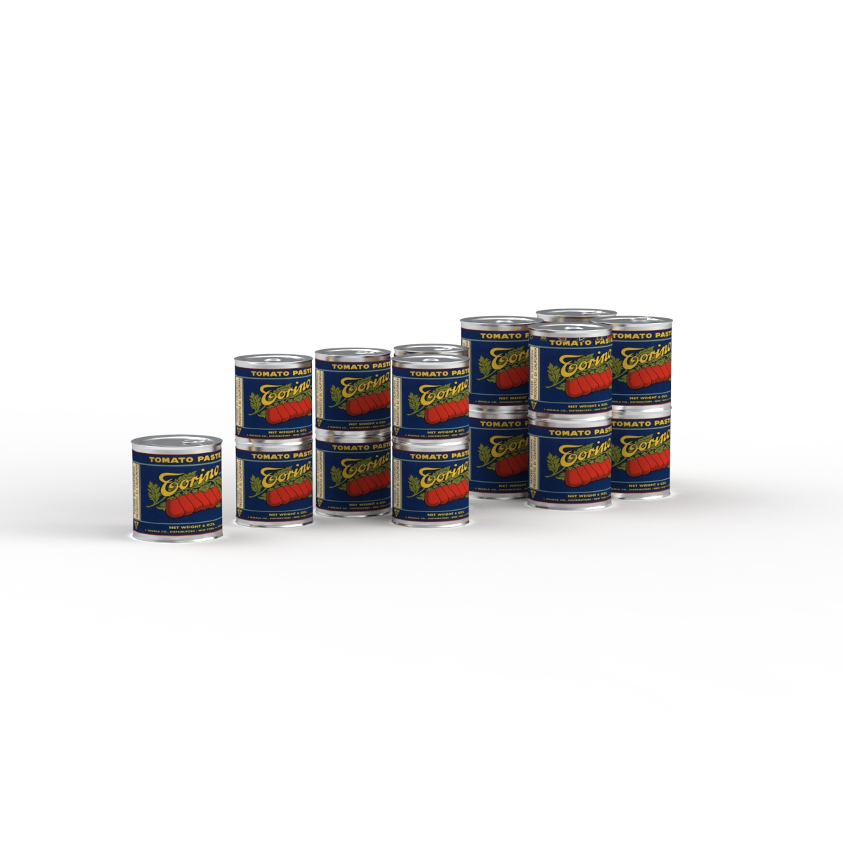 Cans Set Tin 01 3D Model