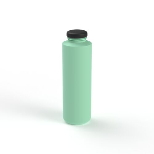 Water Bottle Green Plastic Black Cap_02
