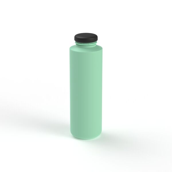 Water Bottle Green Plastic Black Cap_02