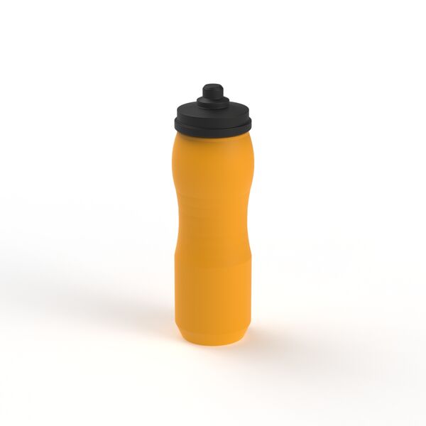 Water Bottle Orange Plastic Black Cap_03