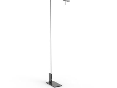 Floor Black Metal Lamp 02 3D Model