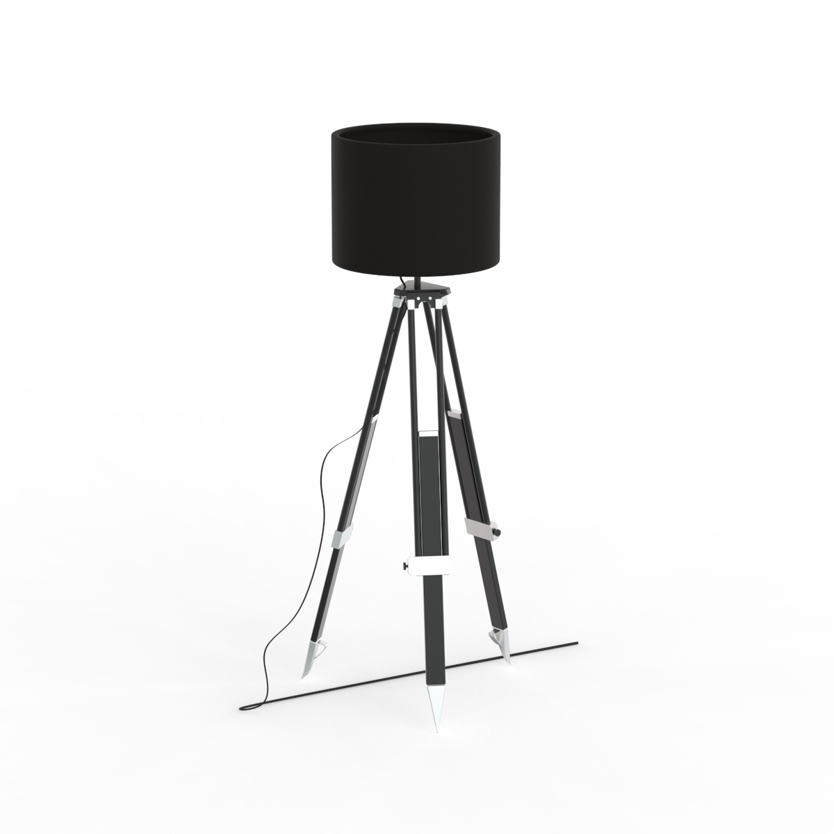 Floor Black Metal Legs Lamp 01 3D Model