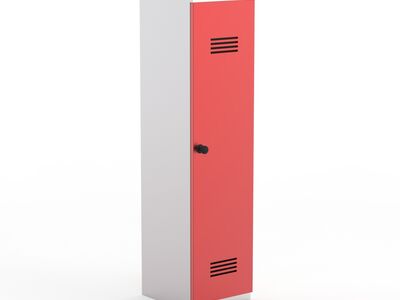 Locker Single Red Metal_04